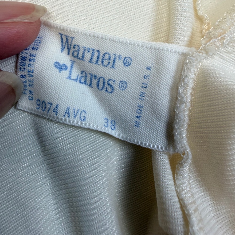Vintage 60s Cream Floral Babydoll Maxi Nightgown Lingerie Romantic Ethereal - Picture 4 of 16